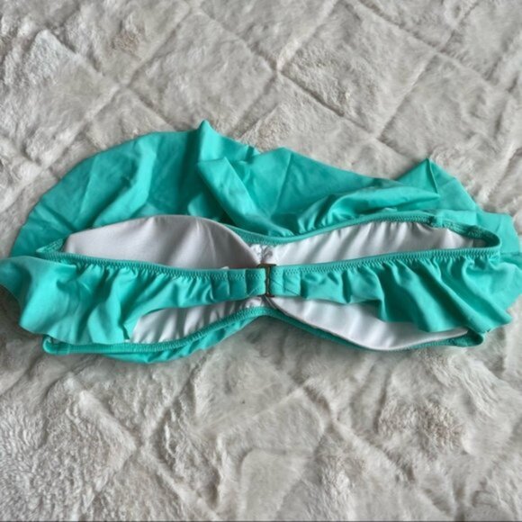 Victoria's Secret | Aqua Strapless Flounce Bikini Top | Size Medium - Picture 4 of 11